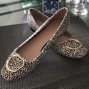 Something Navy calf hair flats